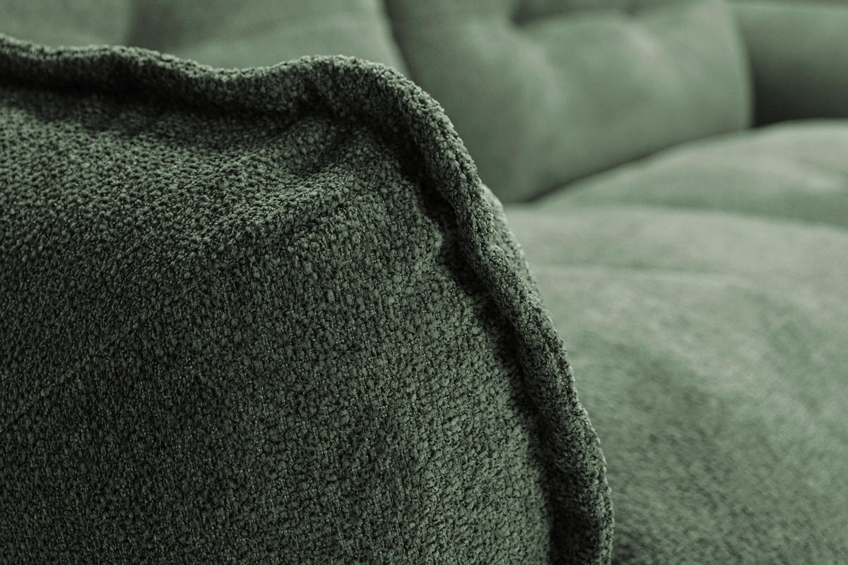 ECKSOFA  Struktur Grün  - Schwarz/Grün, Modern, Kunststoff/Textil (269/184cm) - Trendmanufaktur