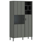 VITRINE SHIRLEY in Grau, Grün, Schwarz  - Schwarz/Grau, Design, Glas/Holzwerkstoff (82,1/156/40cm) - Carryhome