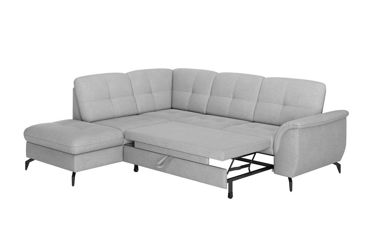 ECKSOFA ZORA E Grau Flachgewebe  - Schwarz/Grau, MODERN, Textil/Metall (212/244cm) - Sit & More