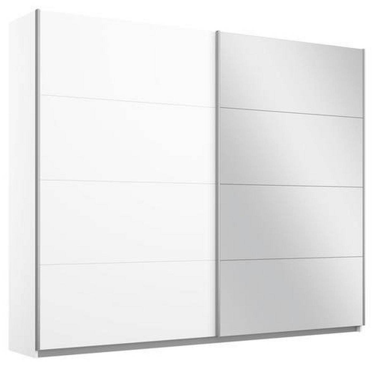 SCHWEBETÜRENSCHRANK  in Weiß  - Alufarben/Weiß, MODERN, Holzwerkstoff/Metall (226/230/62cm) - Rauch Möbel