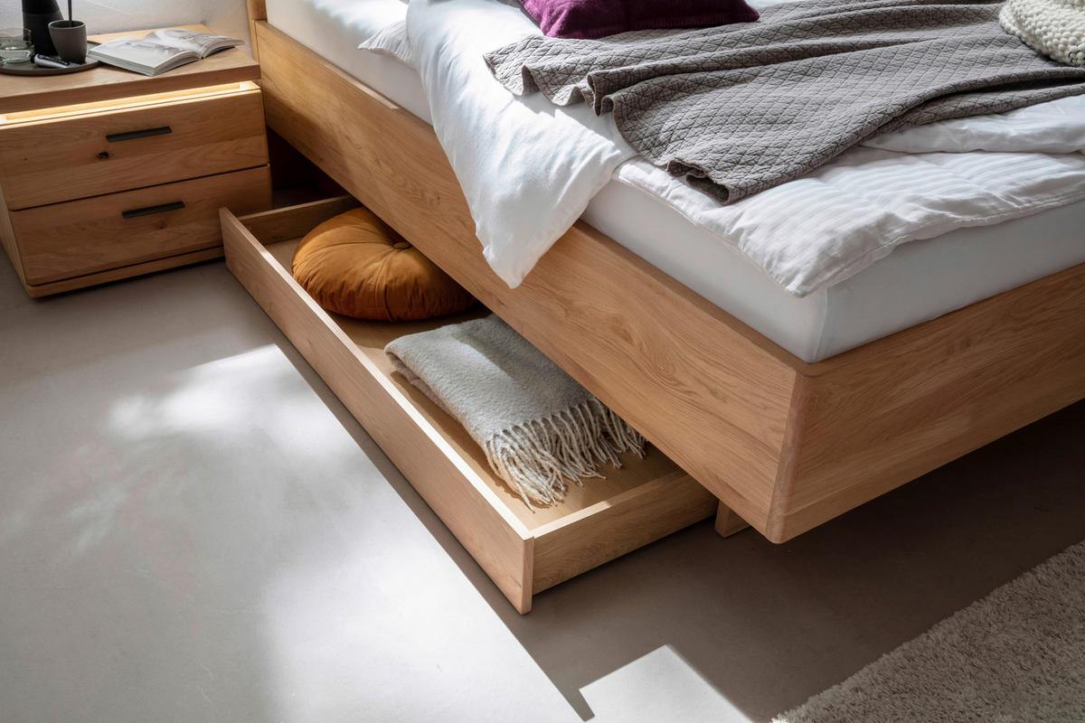 BETTANLAGE 180/200 cm  Eiche Bianco   - Eiche Bianco, Natur, Holz/Holzwerkstoff (180/200cm) - Linea Natura