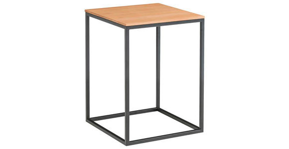 BEISTELLTISCH in Holz, Metall 40/40/54 cm - Schwarz/Kernbuche, Design, Holz/Metall (40/40/54cm) - Johann Jakob