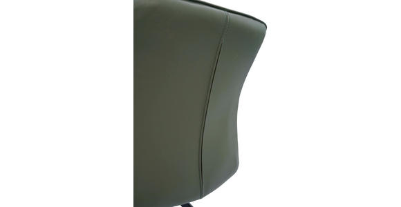 ARMLEHNSTUHL in Eisen Echtleder pigmentiert - Schwarz/Grün, Design, Leder/Metall (64/87/60cm) - Novel