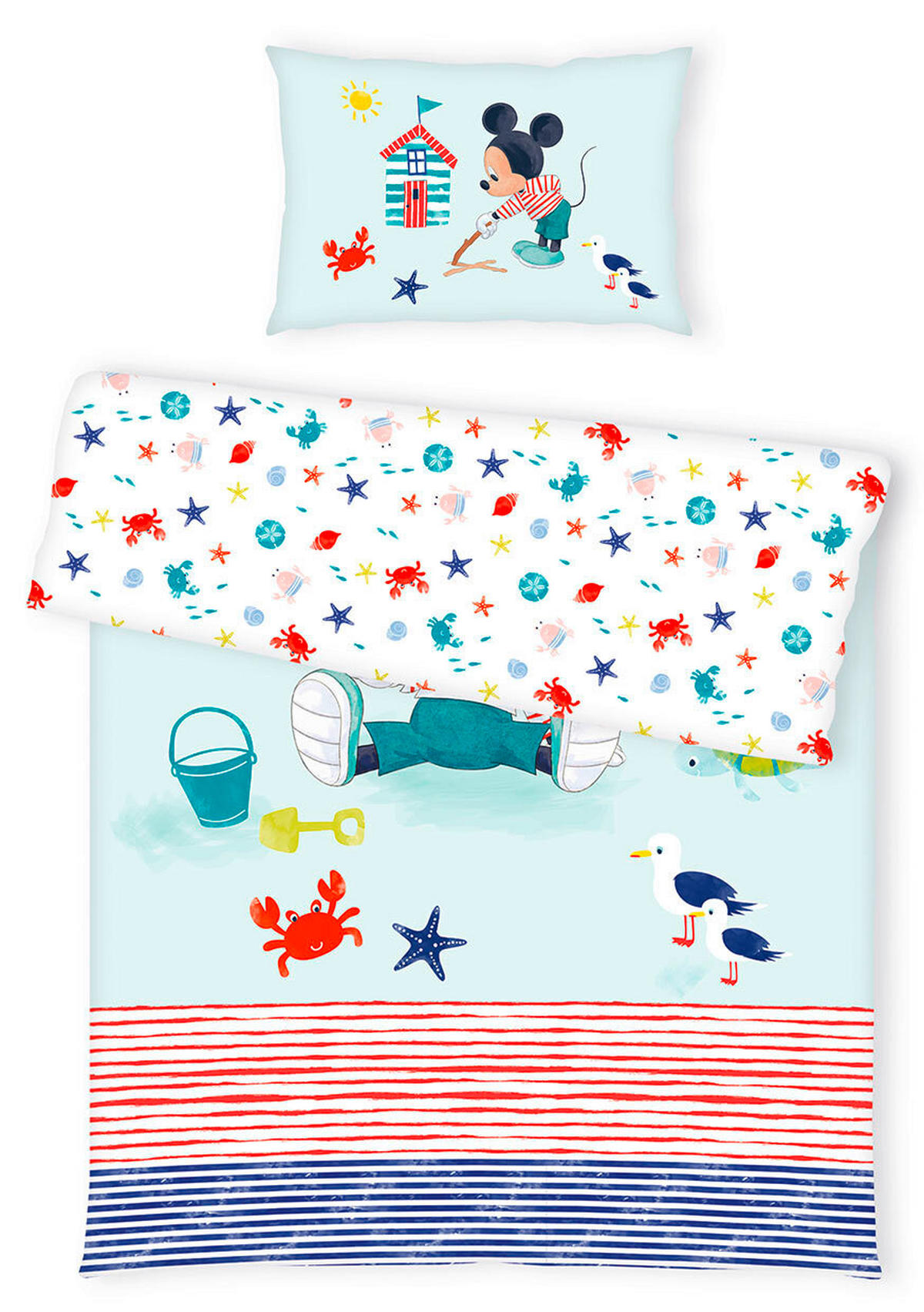 BABYBETTWÄSCHE 100/135 cm  - Blau/Rot, Basics, Textil (100/135cm) - Disney