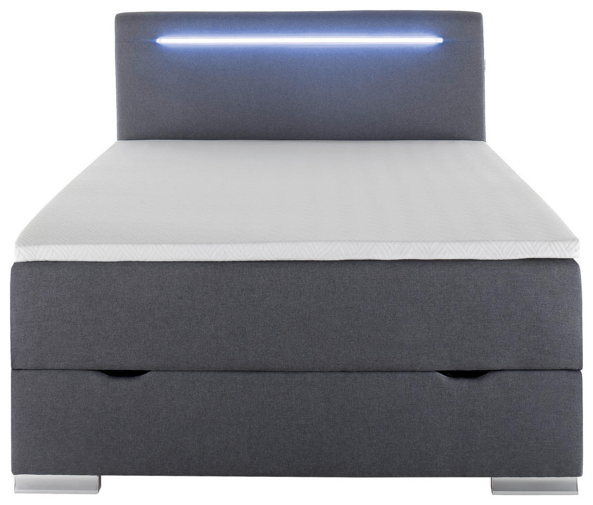 BOXSPRINGBETT 140/200 cm  in Anthrazit  - Anthrazit/Silberfarben, Design, Kunststoff/Textil (140/200cm) - Boxxx