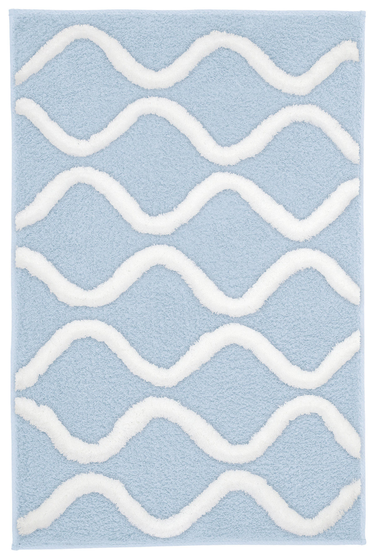BADTEPPICH Blau, Weiß 70/120 cm  - Blau/Weiß, Basics, Kunststoff/Textil (70/120cm) - Kleine Wolke