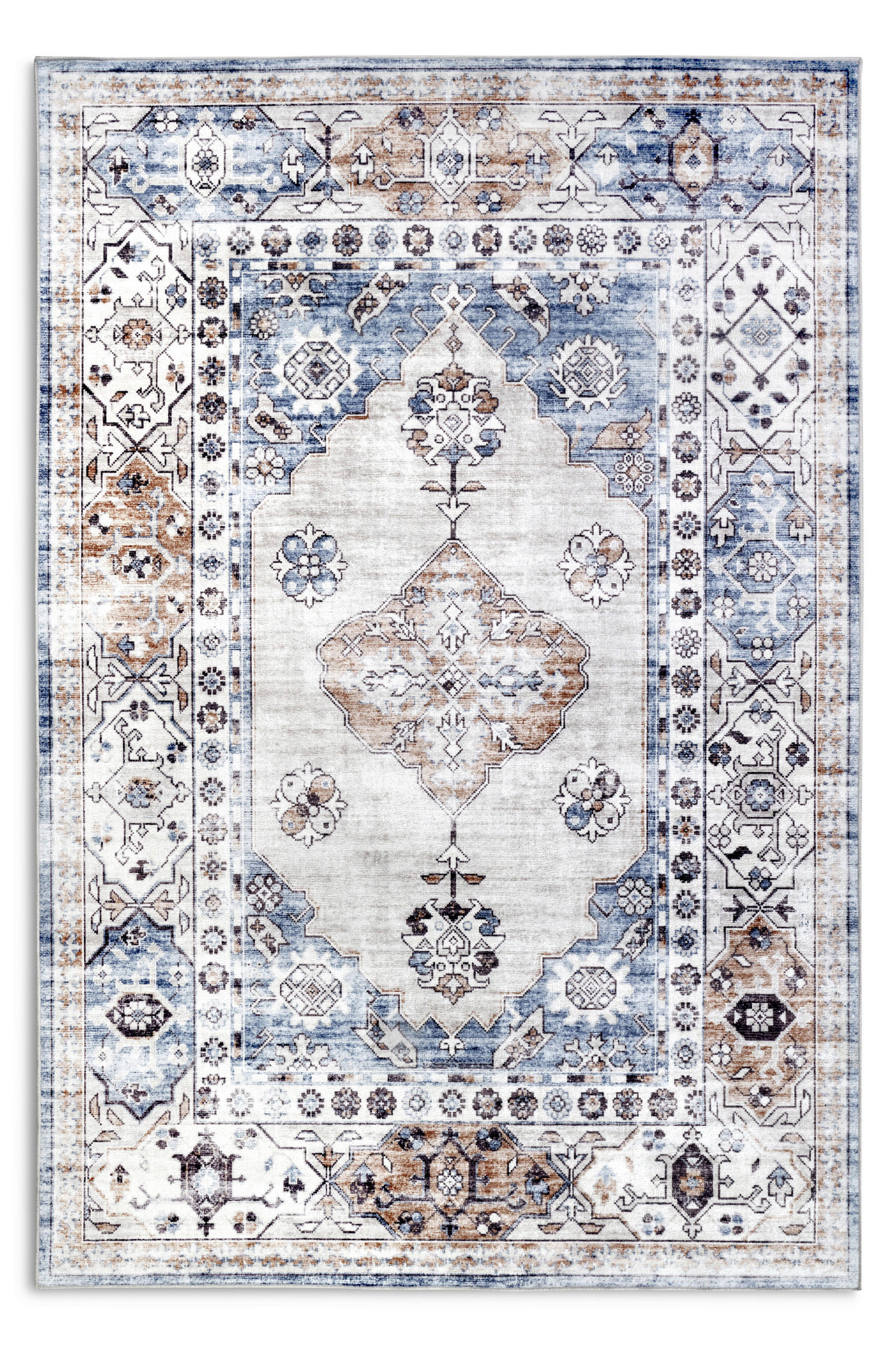 VINTAGE-TEPPICH 120/160 cm Asya Dunkelblau, Kupferfarben  - Dunkelblau/Kupferfarben, Design, Kunststoff (120/160cm)