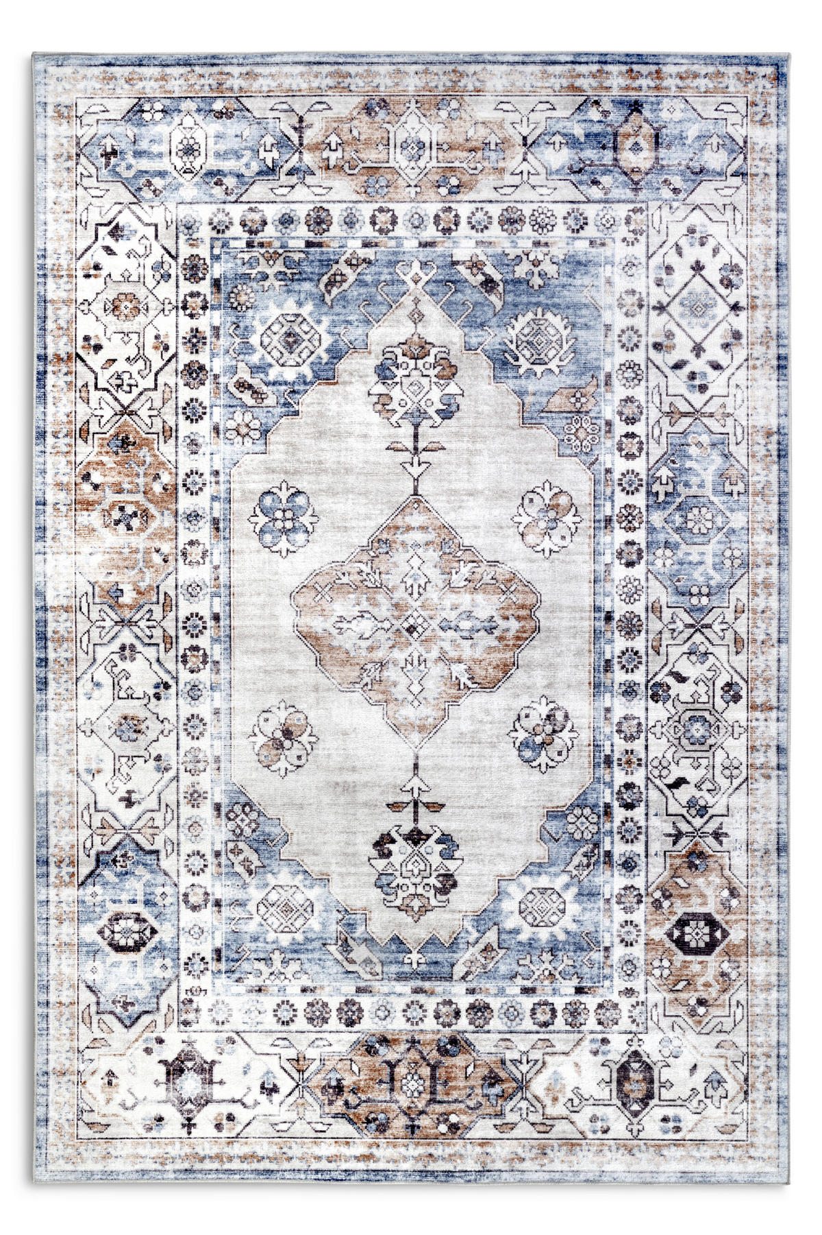 VINTAGE-TEPPICH 80/150 cm Asya Dunkelblau, Kupferfarben  - Dunkelblau/Kupferfarben, Design, Kunststoff (80/150cm)
