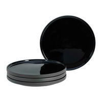 DESSERTTELLERSET Futuro 4-teilig  - Schwarz, Basics, Keramik (21,5/21,55/13cm) - Creatable