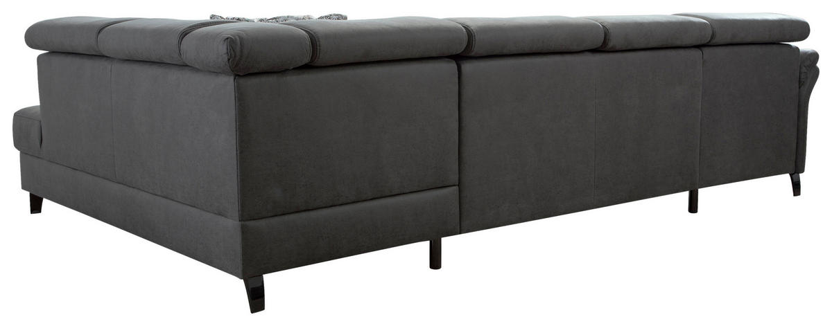 WOHNLANDSCHAFT Anthrazit Mikrofaser  - Anthrazit/Schwarz, KONVENTIONELL, Textil/Metall (165/317/193cm) - Sit & More