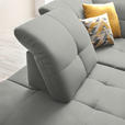 ECKSOFA in Chenille Hellgrau  240/308 cm  - Hellgrau/Schwarz, Design, Textil/Metall (240/308cm) - Xora