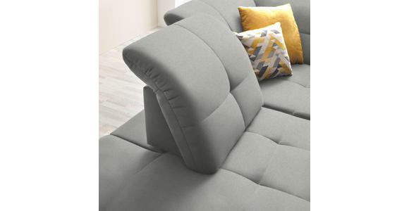 ECKSOFA in Chenille Hellgrau 240/308 cm - Hellgrau/Schwarz, Design, Textil/Metall (240/308cm) - Xora