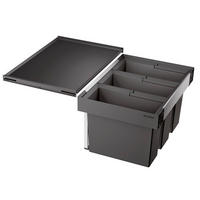 ABFALLSAMMLER 45 L  - Edelstahlfarben/Anthrazit, Basics, Kunststoff/Metall (56,2/37,1/40cm) - Blanco