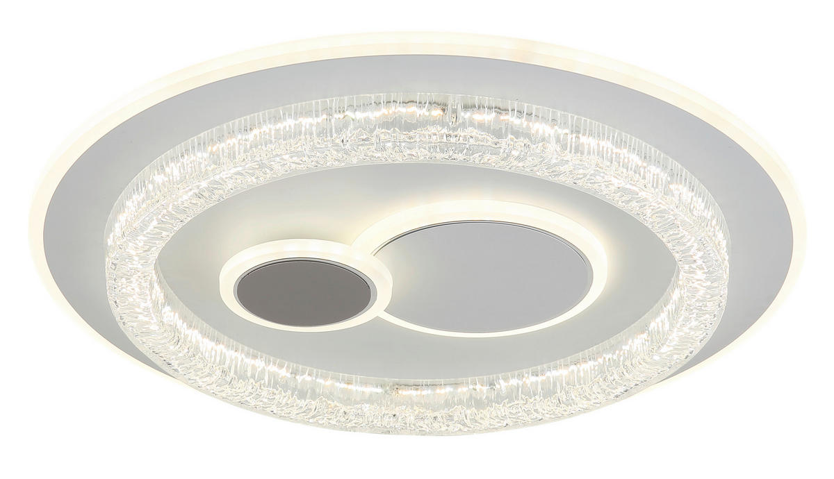 STROPNÍ LED SVÍTIDLO, 49,5/6 cm  - bílá/čiré, Basics, kov/plast (49,5/6cm) - Globo