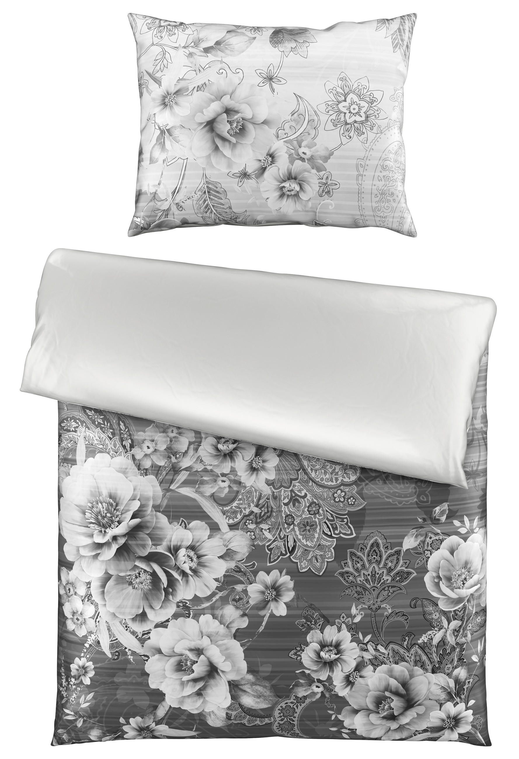 OBOJSTRANNÁ POSTEĽNÁ BIELIZEŇ, satén, antracitová, 140/200 cm - antracitová, Design, textil (140/200cm) - Esposa