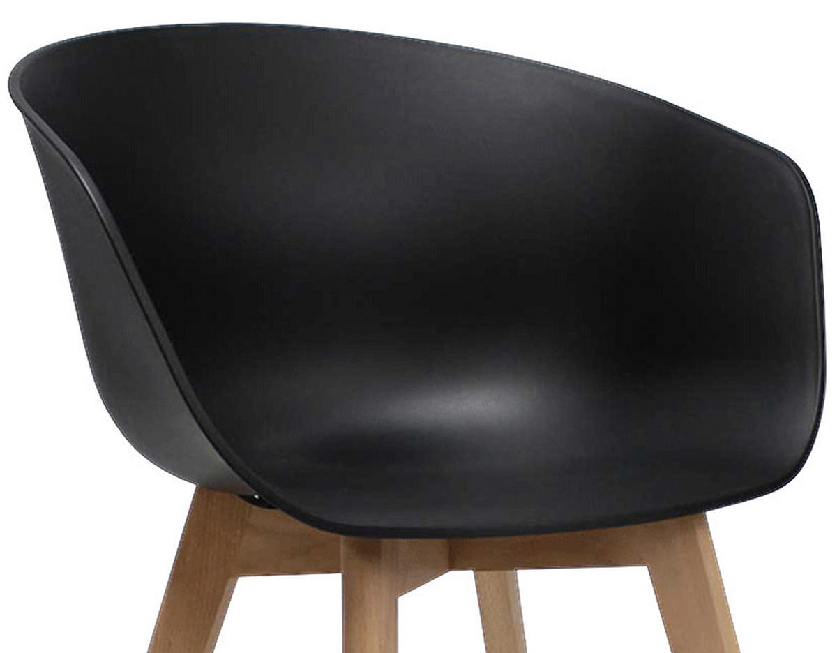 SADA STOLIČIEK S PODRÚČKAMI 4 kus - čierna/prírodná farba, Modern, drevo/plast (60/78,5/44cm) - MID.YOU