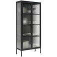 VITRINE in Schwarz  - Schwarz, Trend, Glas/Metall (80/180/35cm) - Xora