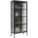 VITRINE in Schwarz  - Schwarz, Trend, Glas/Metall (80/180/35cm) - Xora