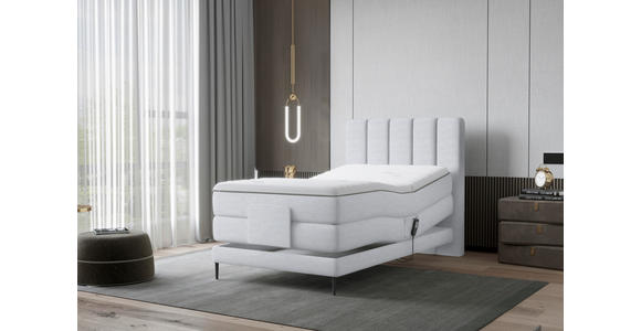 BOXSPRINGBETT 100/200 cm  in Silberfarben  - Silberfarben/Schwarz, Natur, Textil/Metall (100/200cm) - Esposa