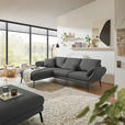 ECKSOFA  in Flachgewebe Dunkelgrau  175-224/255-365 cm  - Dunkelgrau/Schwarz, Design, Textil/Metall (175-224/255-365cm) - Dieter Knoll