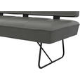 SITZBANK in Metall, Leder Dunkelgrau  - Dunkelgrau/Schwarz, Design, Leder/Metall (185/88/66cm) - Moderano
