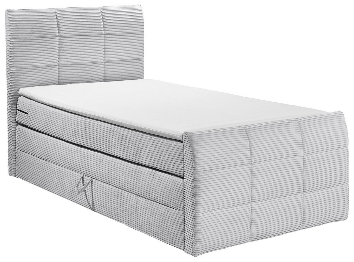 BOXSPRINGBETT 100/200 cm  in Hellgrau  - Hellgrau/Schwarz, Modern, Holzwerkstoff/Kunststoff (100/200cm) - MID.YOU