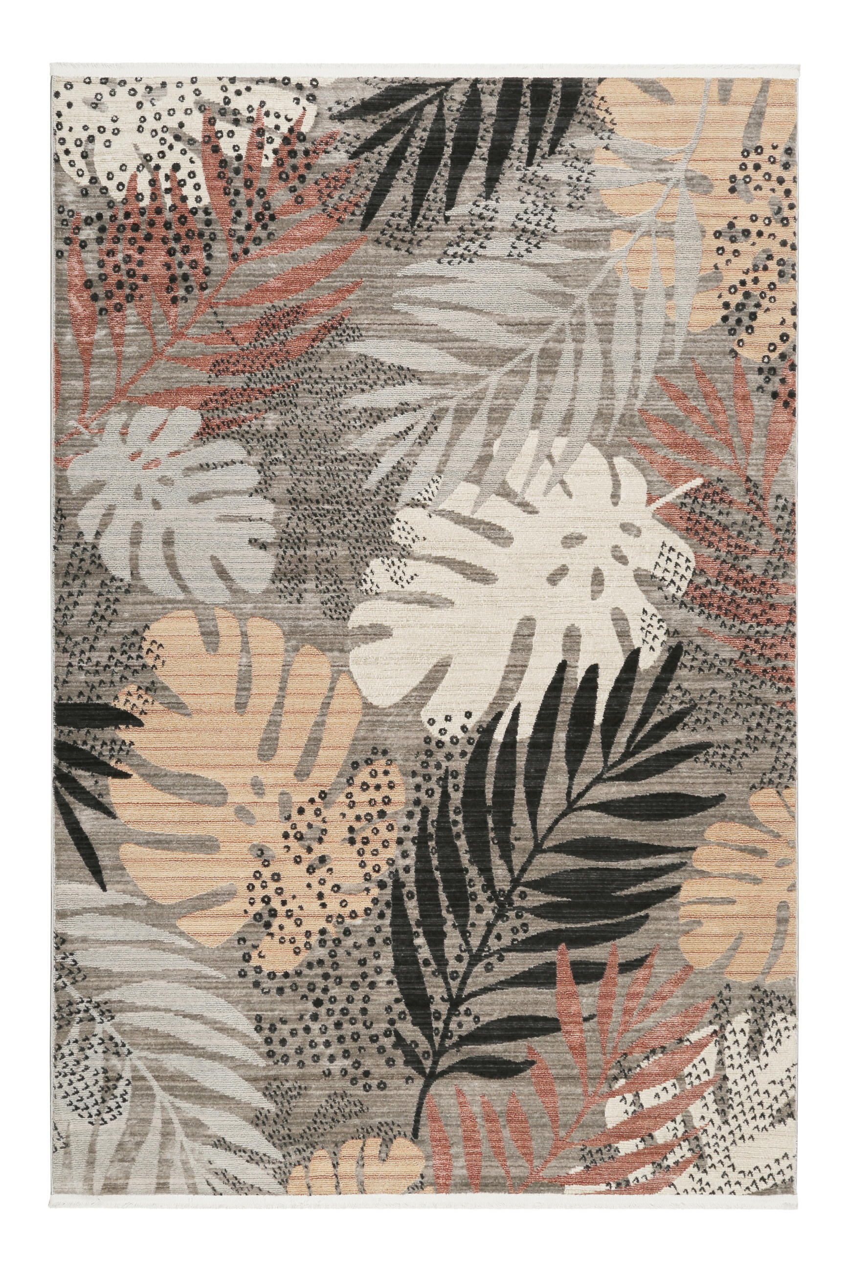 Webteppich Florence Grau/Rot/Beige 200x290 cm