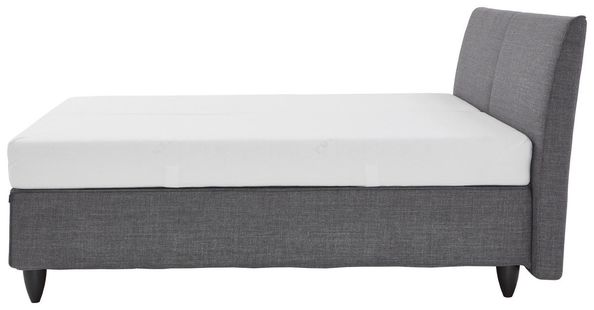 BOXSPRINGBETT 180/200 cm  in Grau, Dunkelgrau  - Dunkelgrau/Schwarz, Design, Holzwerkstoff/Kunststoff (180/200cm) - RUF Betten