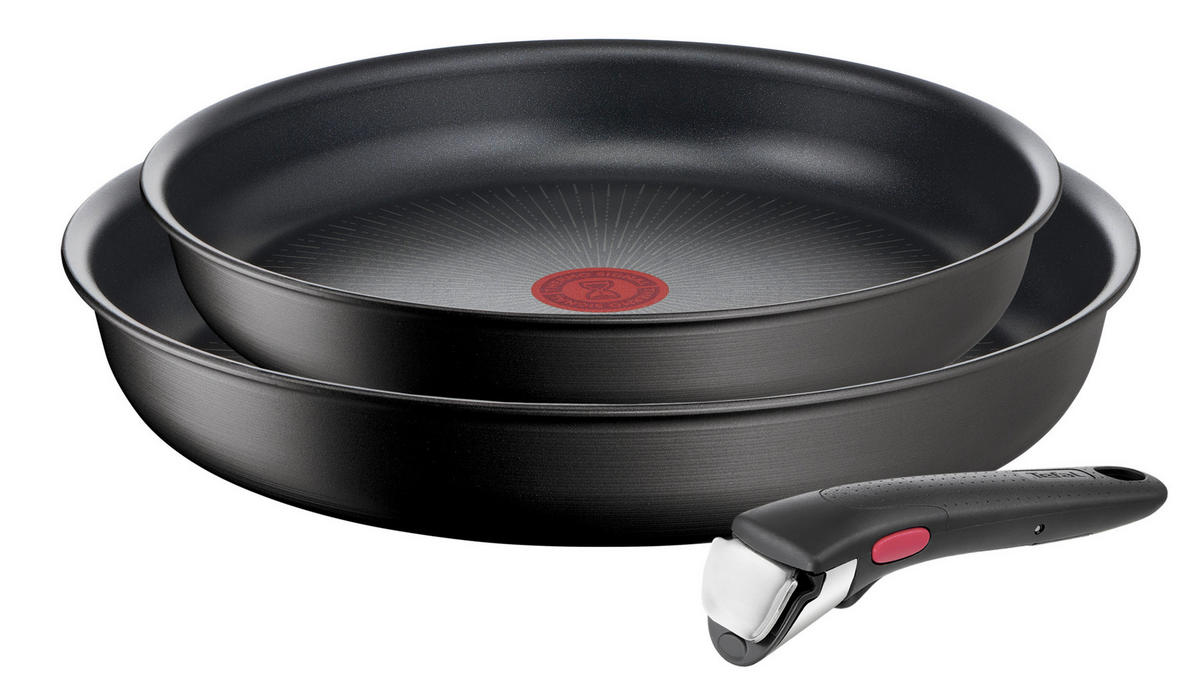 PFANNENSET Aluminium 3-teilig  - Schwarz, Basics, Metall - Tefal