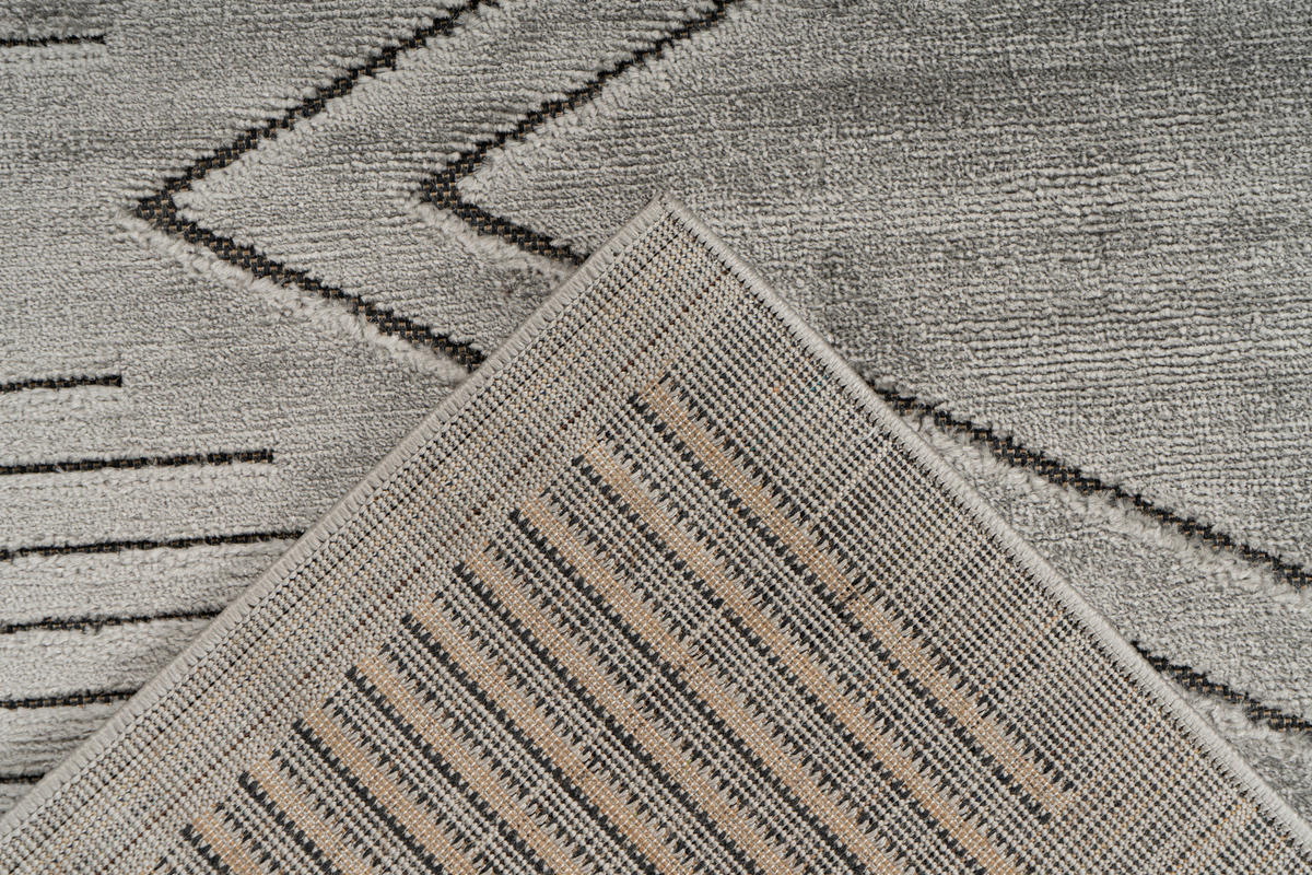 FLACHWEBETEPPICH Wohnzimmer 160/230 cm Grau rechteckig  - Grau, Basics, Textil (160/230cm) - Kayoom