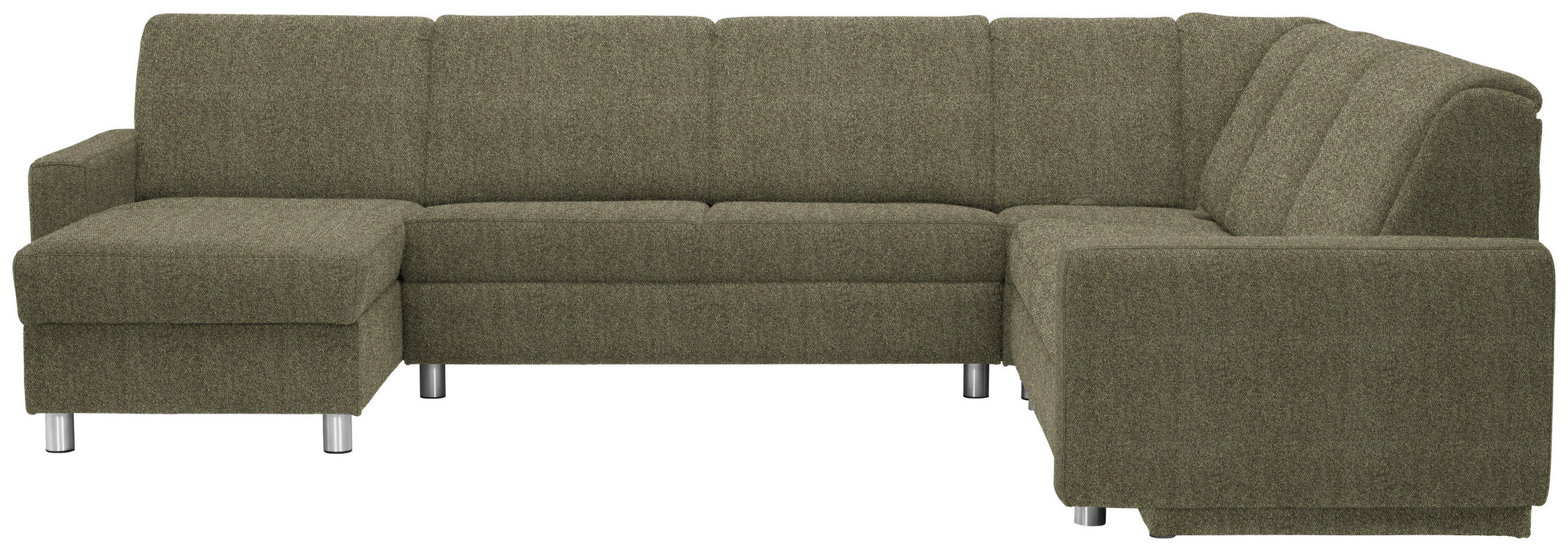 WOHNLANDSCHAFT  in Chenille Olivgrün  - Alufarben/Olivgrün, KONVENTIONELL, Kunststoff/Textil (158/322/236cm) - Sedda