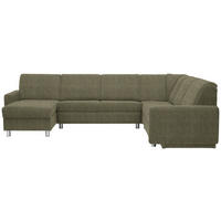 WOHNLANDSCHAFT  in Chenille Olivgrün  - Alufarben/Olivgrün, KONVENTIONELL, Kunststoff/Textil (158/322/236cm) - Sedda