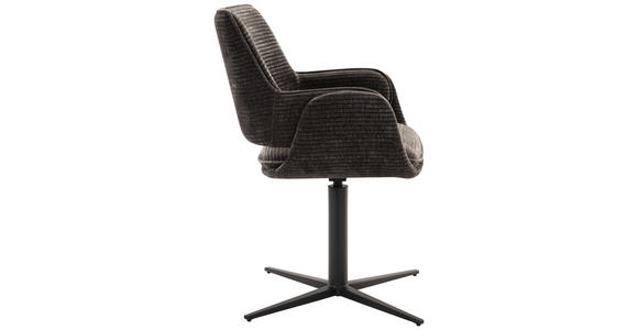 ARMLEHNSTUHL  in Eisen Mikrofaser  - Dunkelgrau/Schwarz, Design, Textil/Metall (60/84/59cm) - Emilio Belluti