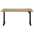 SCHREIBTISCH 160/77/72-120 cm  in Eiche Artisan  - Schwarz/Eiche Artisan, MODERN, Holzwerkstoff/Metall (160/77/72-120cm) - Carryhome