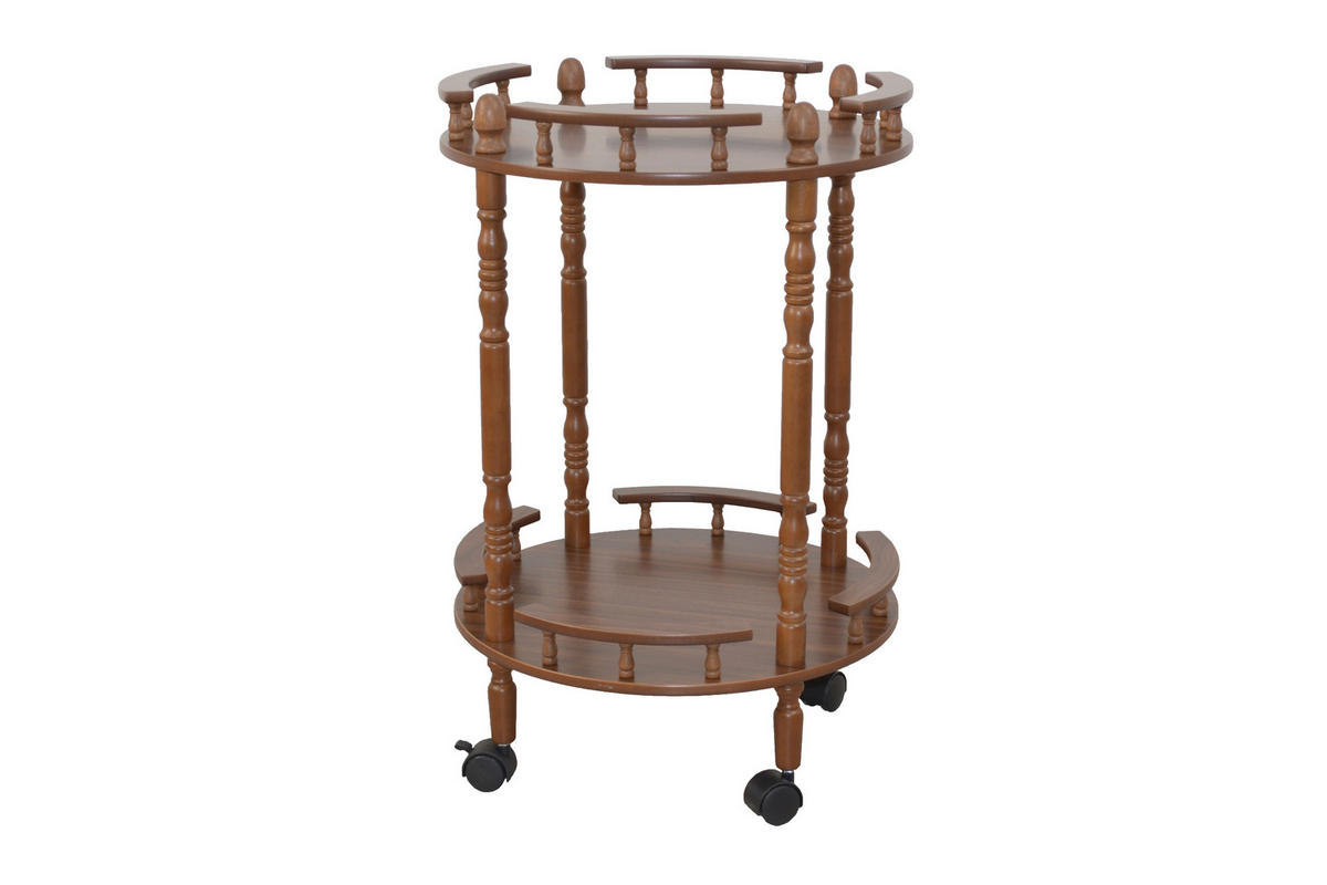 SERVIERWAGEN massiv Nussbaumfarben  - Nussbaumfarben, KONVENTIONELL, Holz/Holzwerkstoff (45/45/69cm) - MID.YOU