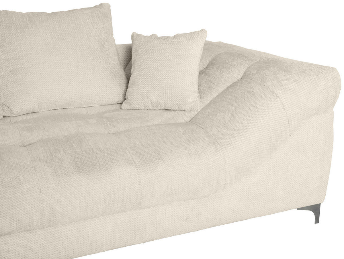 ECKSOFA Greige Chenille  - Chromfarben/Greige, KONVENTIONELL, Textil/Metall (227/329cm) - Carryhome