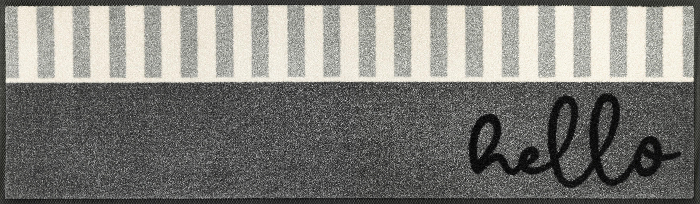LÄUFER 35/120 cm Hello Stripes  - Grau, Design, Kunststoff/Textil (35/120cm) - wash+dry