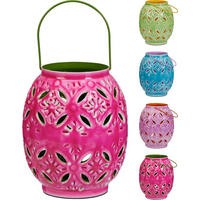 LATERNE - Blau/Pink, Design, Metall (15/18/17cm)