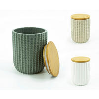 POSODA ZA SHRANJEVANJE        13/16,5 cm      - siva/bela, Basics, les/keramika (13/16,5cm)