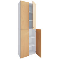 SCHUHSCHRANK Weiß, Buchefarben  - Silberfarben/Buchefarben, Design, Holzwerkstoff/Kunststoff (70/220/40cm) - MID.YOU