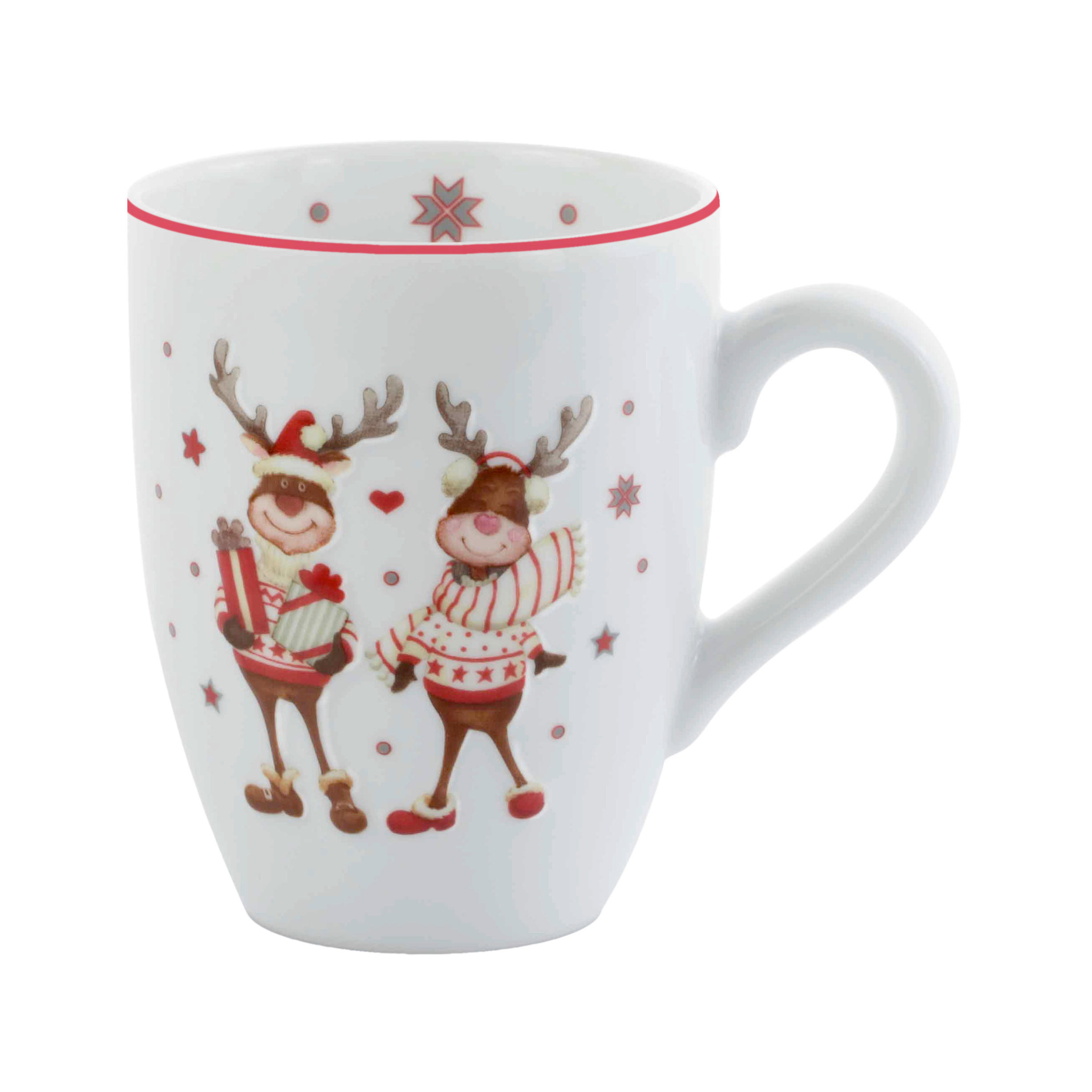 HRNČEK NA KÁVU NOELLE  370 ml   - biela, Basics, keramika (370ml) - X-Mas