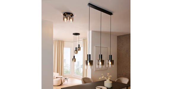 HÄNGELEUCHTE 50/200 cm  - Schwarz, Design, Glas/Metall (50/200cm) - Dieter Knoll