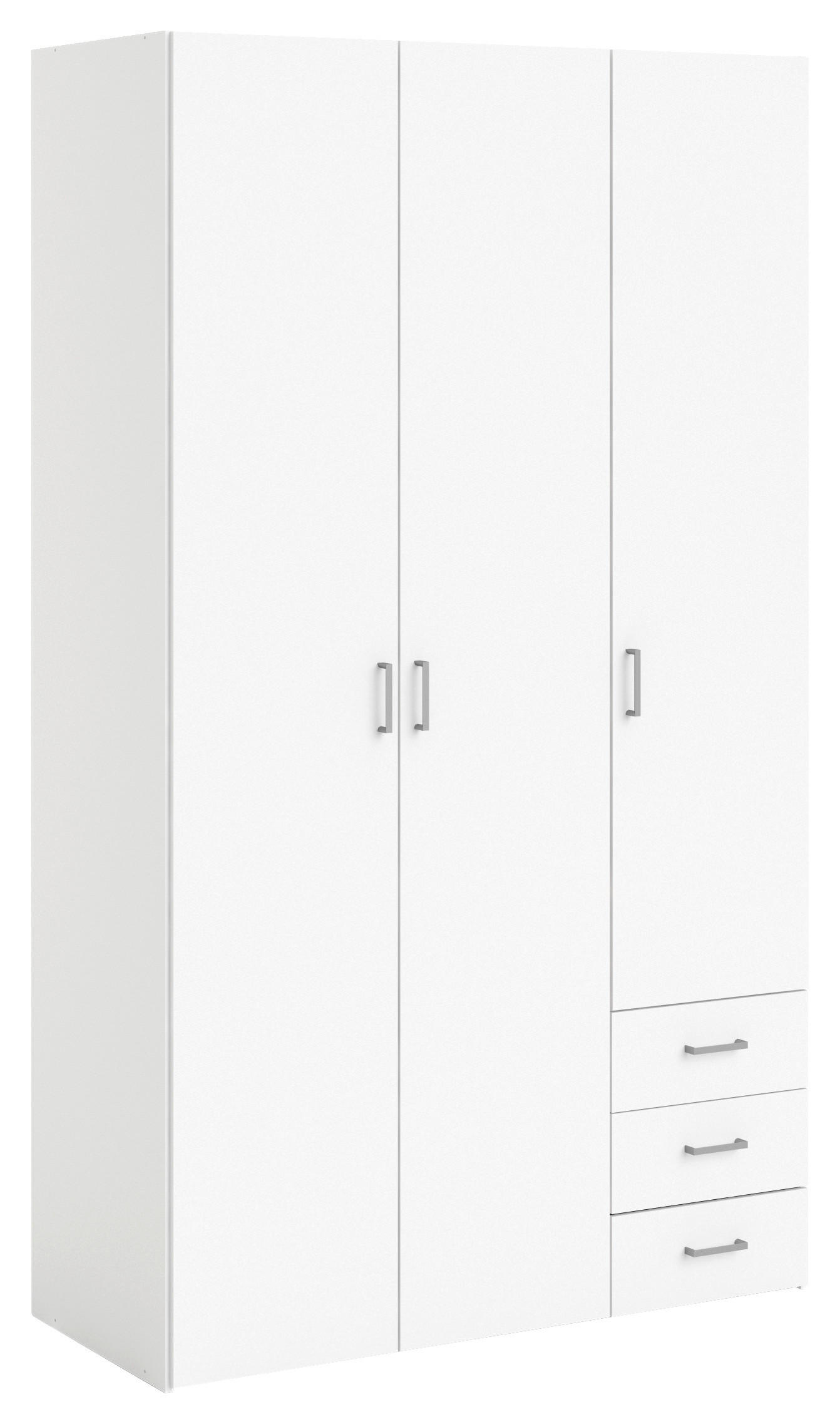 ȘIFONIER alb  - argintiu/alb, Basics, metal/material pe bază de lemn (115,8/200,4/49,5cm) - MID.YOU