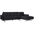 ECKSOFA in Webstoff Dunkelgrau  - Dunkelgrau/Schwarz, Design, Textil/Metall (320/172cm) - Valnatura