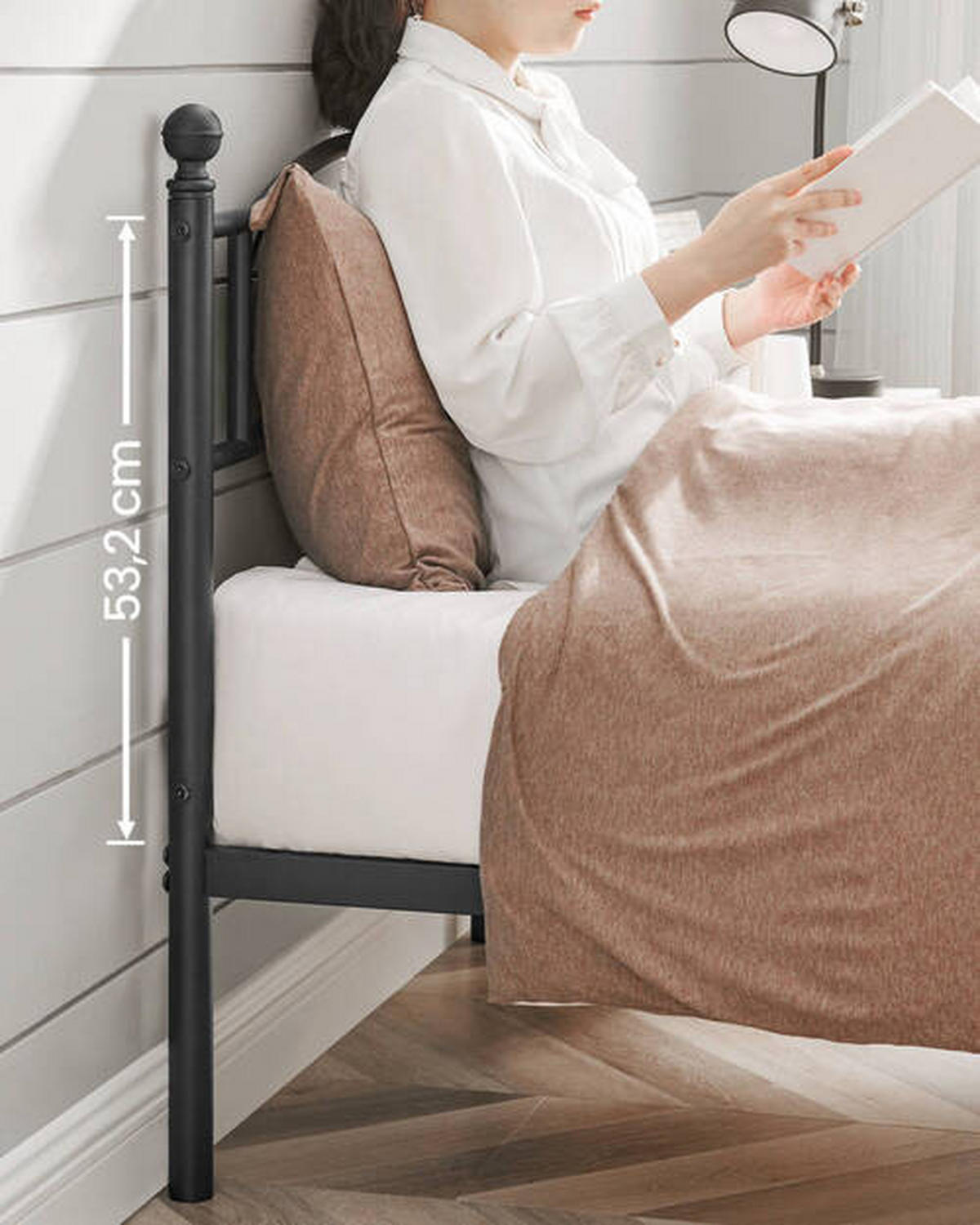METALLBETT 90/190 cm  in Schwarz  - Schwarz, ROMANTIK / LANDHAUS, Metall (90/190cm) - Boxxx