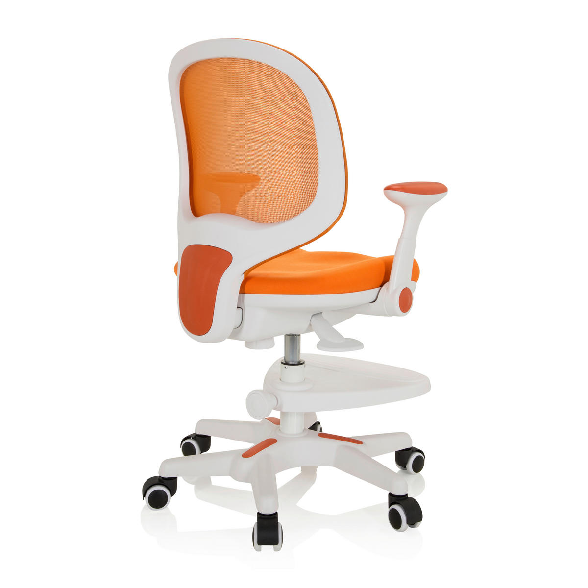 MLADINSKI VRTLJIVI STOL umetna masa, tekstil oranžna  - bela/oranžna, Moderno, umetna masa/tekstil (56/89 - 101/52cm) - MID.YOU