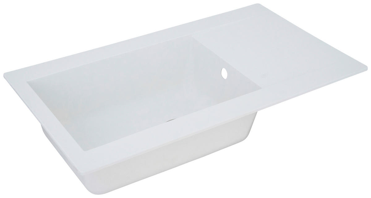 SPÜLE 1712DENVER86X50W  - Weiß, Trend, Glas/Kunststoff (86/20/50cm) - Respekta
