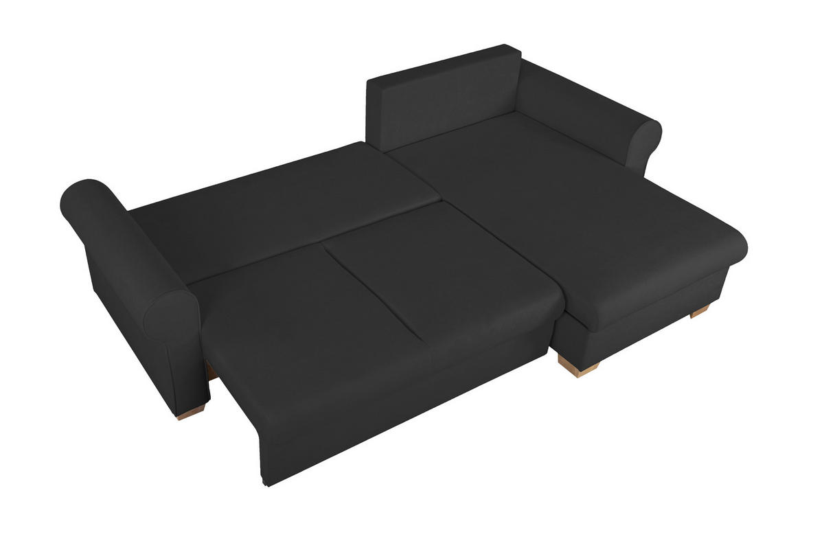 ECKSOFA in Anthrazit  - Anthrazit/Buchefarben, Design, Holz/Textil (266/161cm) - MID.YOU