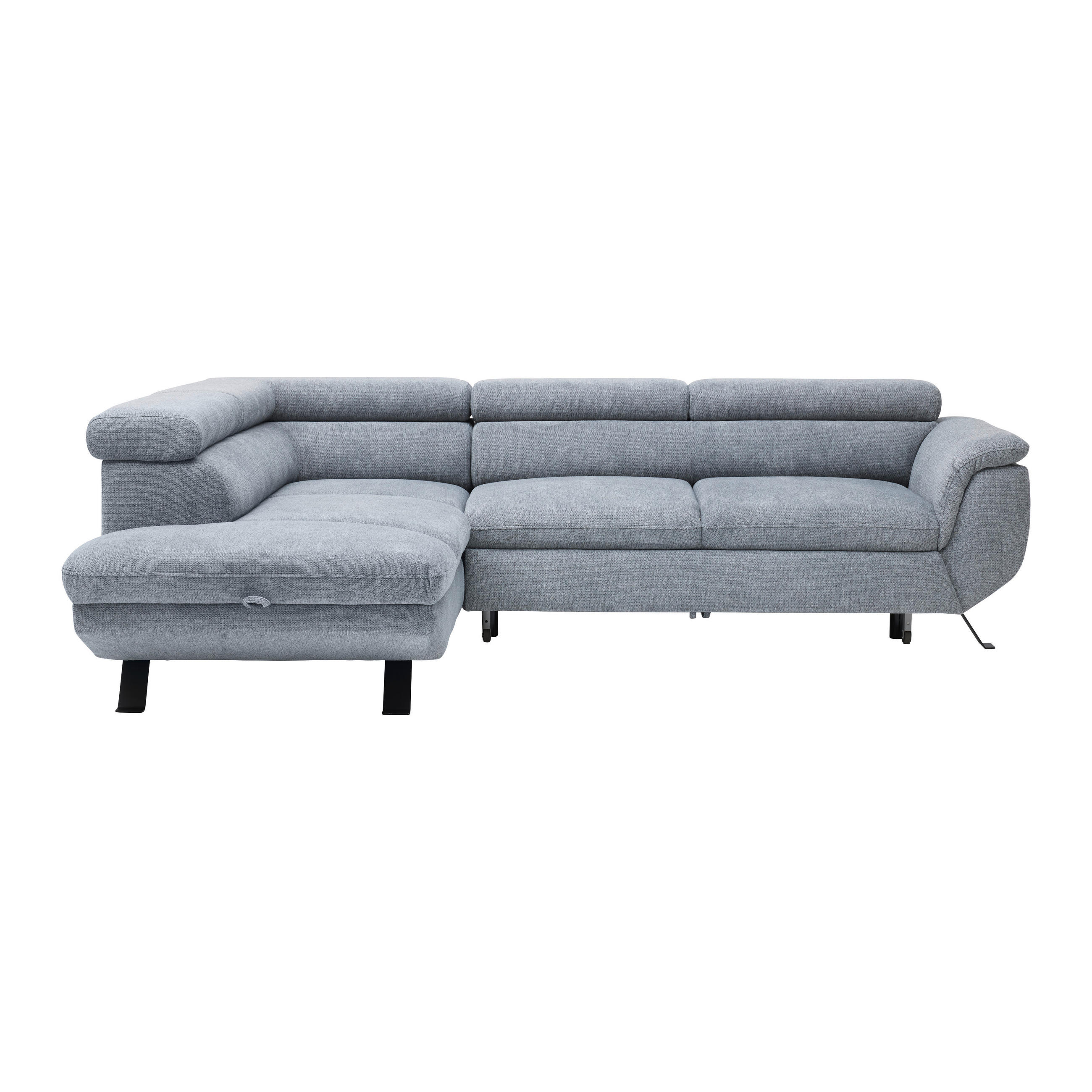 HÖRNSOFFA i vävt tyg grå  - grå/svart, Modern, metall/textil (198/257cm) - MID.YOU