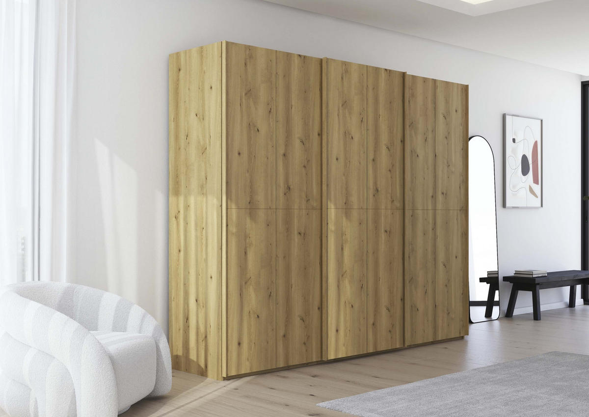SCHWEBETÜRENSCHRANK 270/223/68 cm 3-türig Eichefarben  - Eichefarben, Design, Holz/Holzwerkstoff (270/223/68cm) - Novel